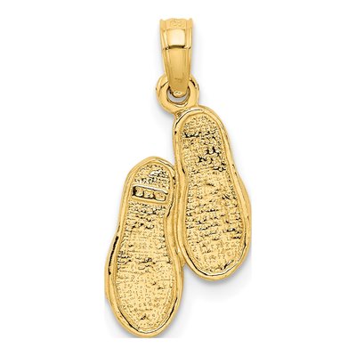 14K Yellow Gold 3-D Flip Flops Pendant – view 4