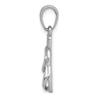 14K White Gold 3D Flip Flops Pendant – view 3