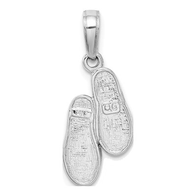 14K White Gold 3D Flip Flops Pendant – view 4