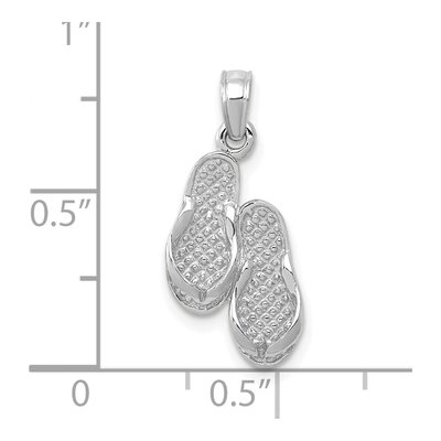 14K White Gold 3D Flip Flops Pendant – view 5