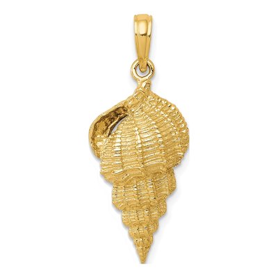 14K Yellow Gold Conch Shell Pendant