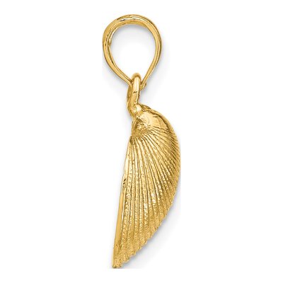 14K Yellow Gold Clam Shell Pendant – view 3