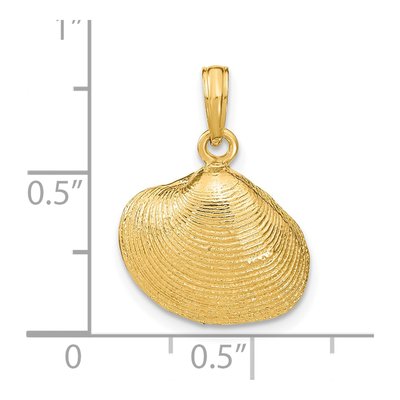 14K Yellow Gold Clam Shell Pendant – view 4