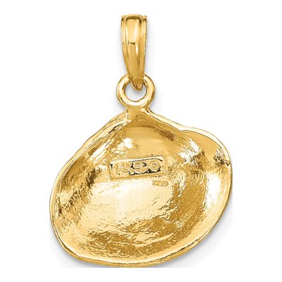 14K Yellow Gold Clam Shell Pendant – view 5