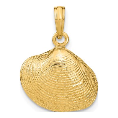 14K Yellow Gold Clam Shell Pendant