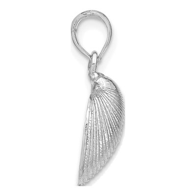 14K White Gold Clam Shell Pendant – view 3