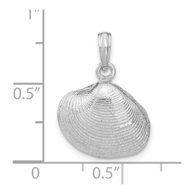 14K White Gold Clam Shell Pendant – view 4