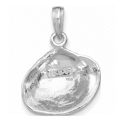 14K White Gold Clam Shell Pendant – view 5