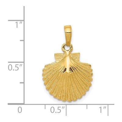 14K Yellow Gold Scallop Shell Pendant – view 5