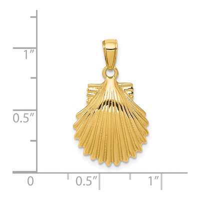 14K Yellow Gold Scallop Shell Pendant – view 5
