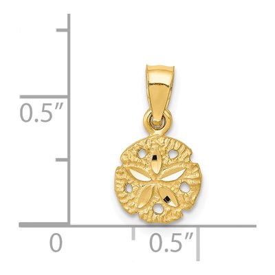 14K Yellow Gold Sand Dollar Pendant – view 5