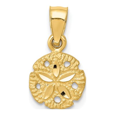 14K Yellow Gold Sand Dollar Pendant