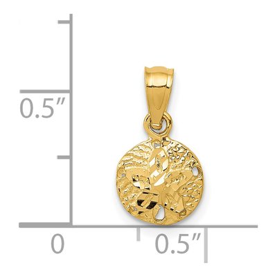 14K Yellow Gold Sand Dollar Pendant – view 5