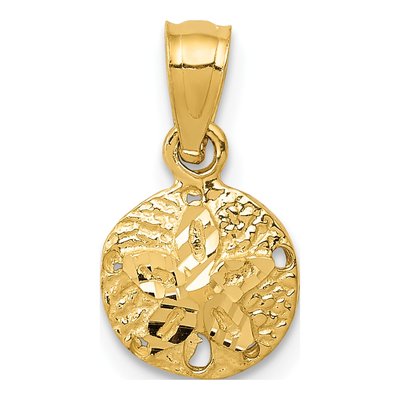 14K Yellow Gold Sand Dollar Pendant