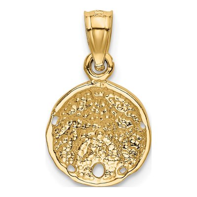 14K Yellow Gold Sand Dollar Pendant – view 4