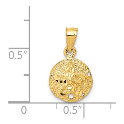 14K Yellow Gold Sand Dollar Pendant – view 5