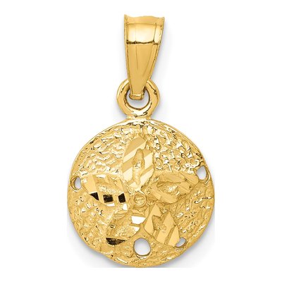 14K Yellow Gold Sand Dollar Pendant