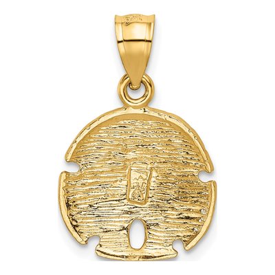 14K Yellow Gold Sand Dollar Pendant – view 4