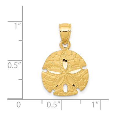 14K Yellow Gold Sand Dollar Pendant – view 5