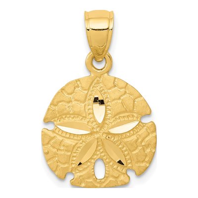 14K Yellow Gold Sand Dollar Pendant
