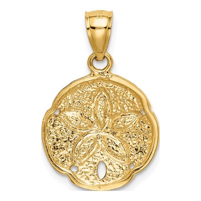 14K Yellow Gold Sand Dollar Pendant – view 4