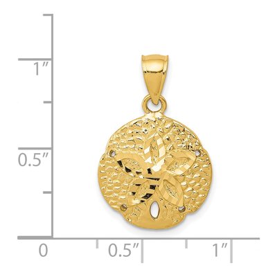 14K Yellow Gold Sand Dollar Pendant – view 5