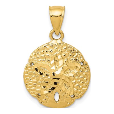 14K Yellow Gold Sand Dollar Pendant