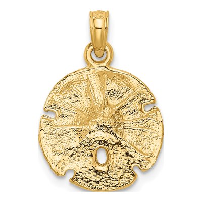 14K Yellow Gold Sand Dollar Pendant – view 4