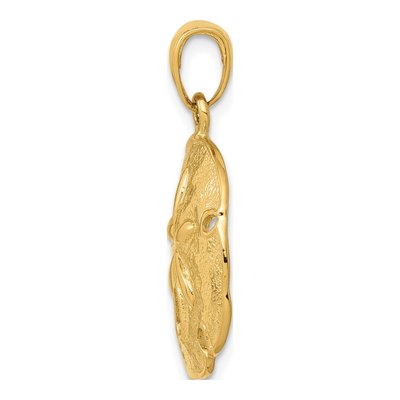 14K Yellow Gold Sand Dollar Pendant – view 3