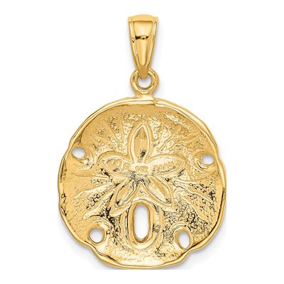 14K Yellow Gold Sand Dollar Pendant – view 4