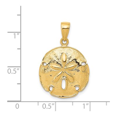14K Yellow Gold Sand Dollar Pendant – view 5