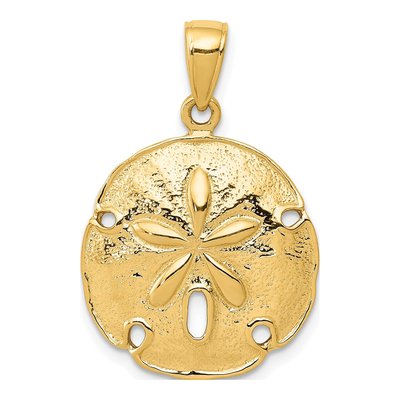 14K Yellow Gold Sand Dollar Pendant