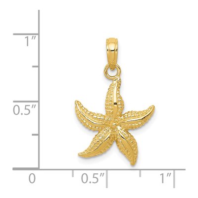 14K Yellow Gold Starfish Pendant – view 5