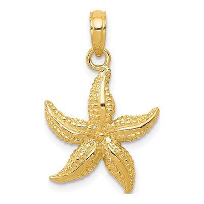 14K Yellow Gold Starfish Pendant