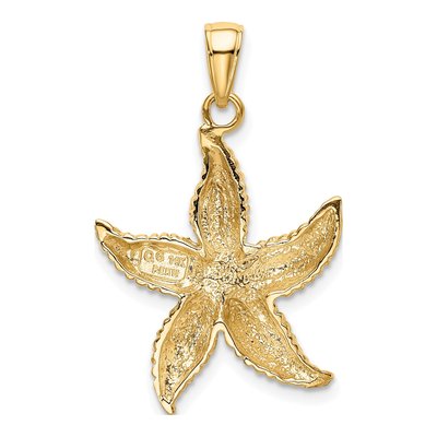14K Yellow Gold Textured Starfish Pendant – view 4