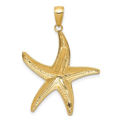 14K Yellow Gold Diamond-Cut Starfish Pendant – view 5