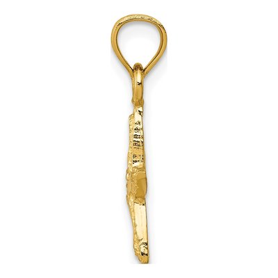 14K Yellow Gold Diamond-Cut Starfish Pendant – view 3