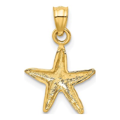 14K Yellow Gold Diamond-Cut Starfish Pendant – view 4