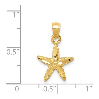14K Yellow Gold Diamond-Cut Starfish Pendant – view 5