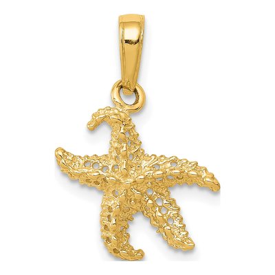 14K Yellow Gold Starfish Pendant