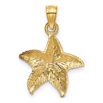 14K Yellow Gold Diamond-Cut Starfish Pendant – view 4