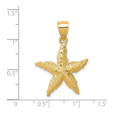 14K Yellow Gold Starfish Pendant – view 5