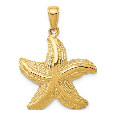 14K Yellow Gold Starfish Pendant