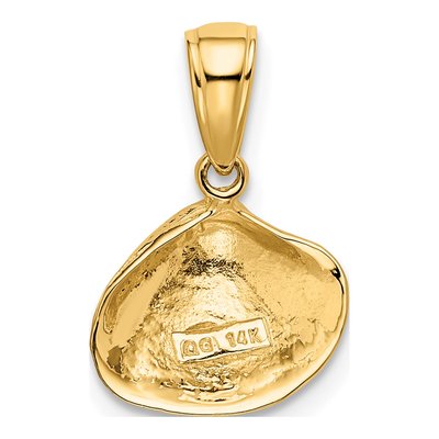 14K Yellow Gold Small Clam Shell Pendant – view 4