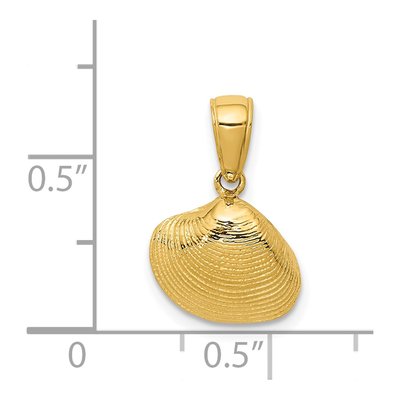 14K Yellow Gold Small Clam Shell Pendant – view 5
