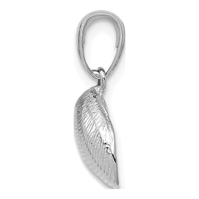 14K White Gold Small Clam Shell Pendant – view 3