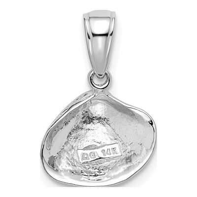 14K White Gold Small Clam Shell Pendant – view 4