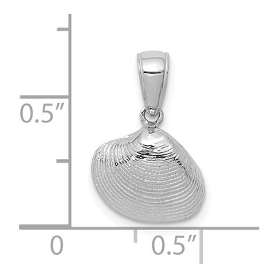 14K White Gold Small Clam Shell Pendant – view 5