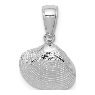 14K White Gold Small Clam Shell Pendant