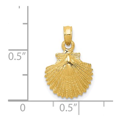 14K Yellow Gold Scallop Shell Pendant – view 5